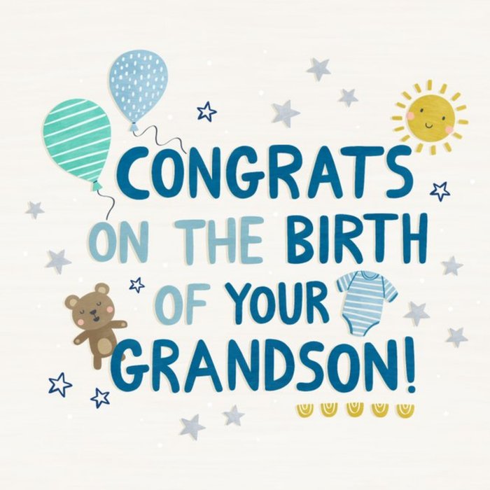 Greetz | Geboortekaart | Opa en Oma | Kleinzoon