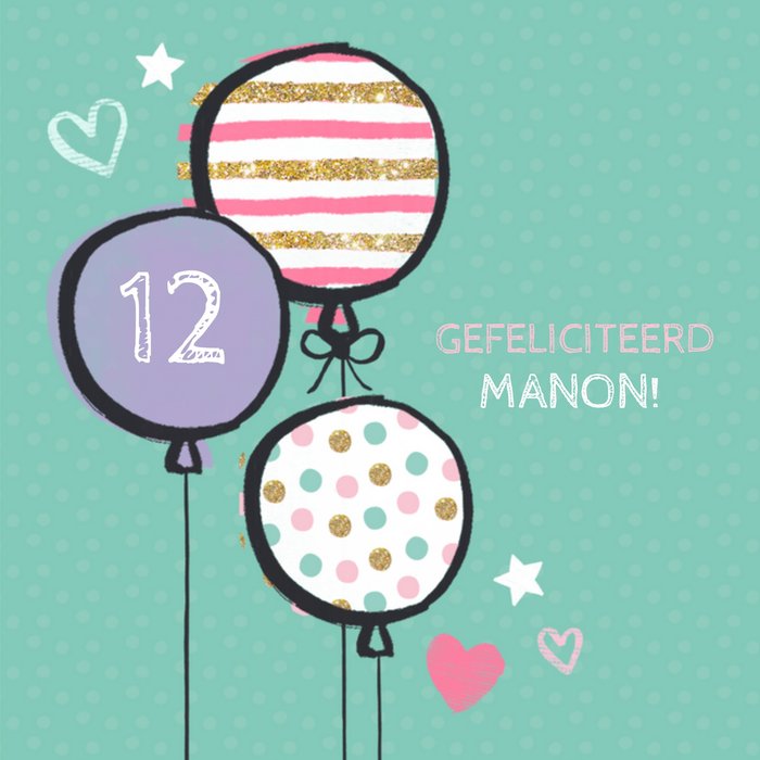 Greetz | Verjaardagskaart | ballonnen met leeftijd