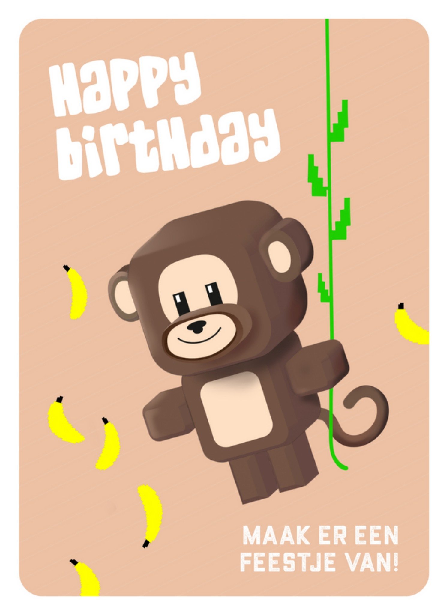 Verjaardagskaart - aapje