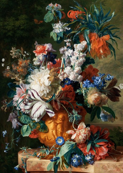 Kunstkaart Jan van Huysum met bloemen