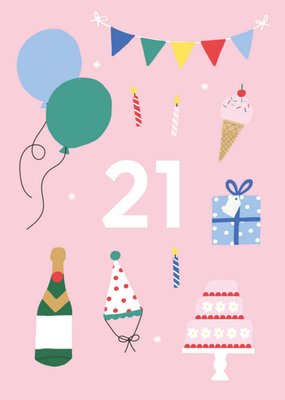 Greetz | Verjaardagskaart | met leeftijd 21