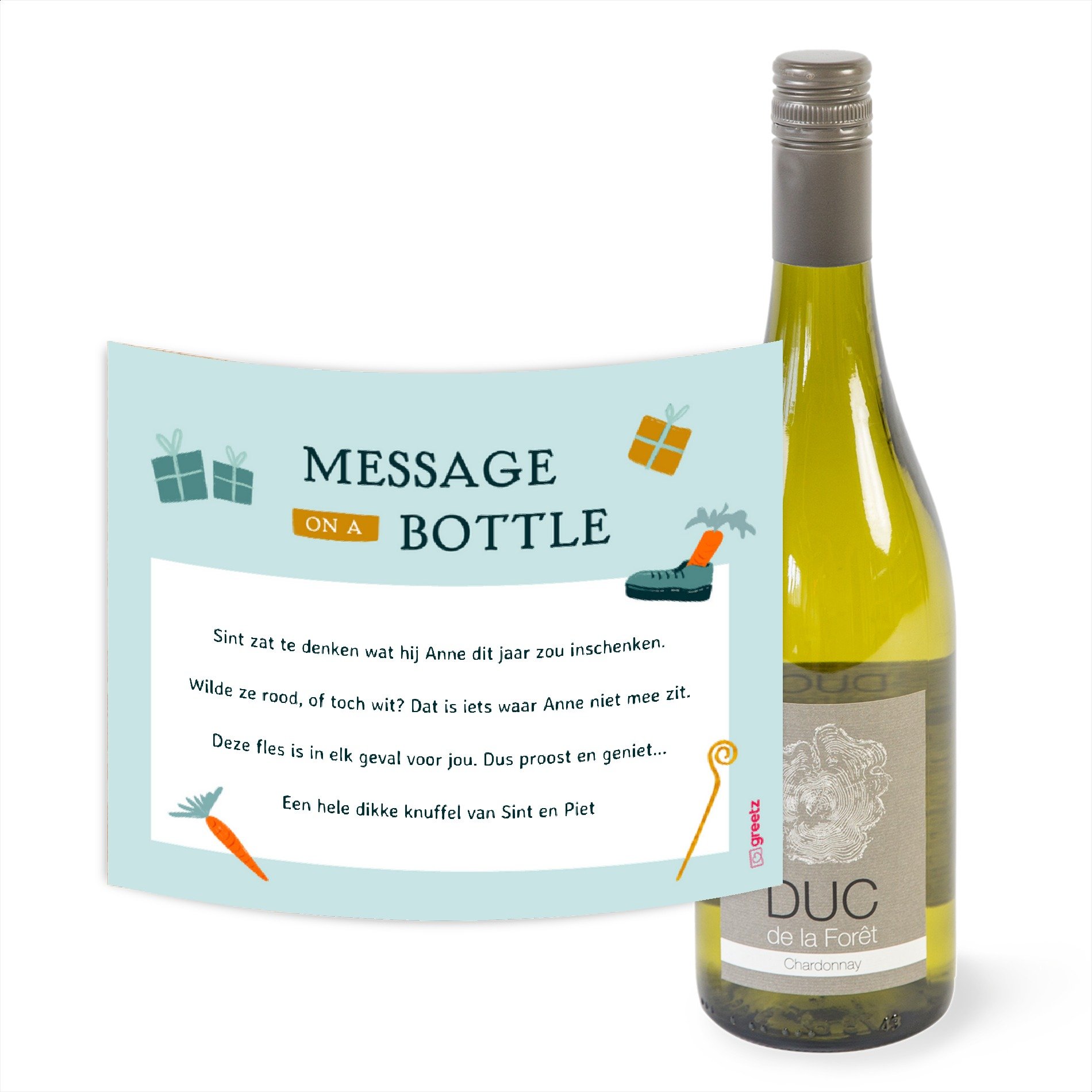 Duc de la Fôret - Chardonnay - Sinterklaas met eigen tekst - 750 ml
