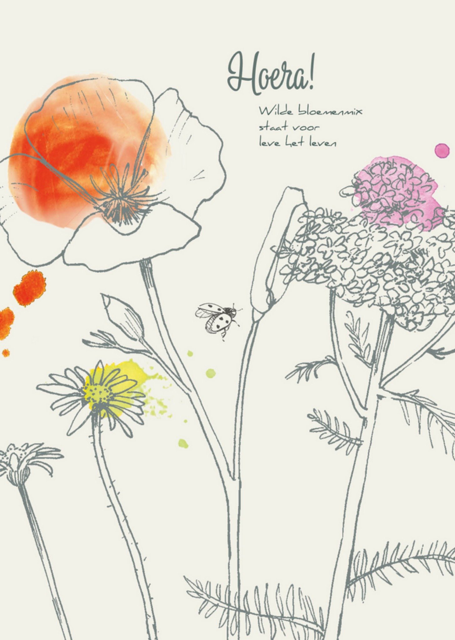 VeerMoon - Verjaardagskaart - Wilde bloemen voor leve het leven