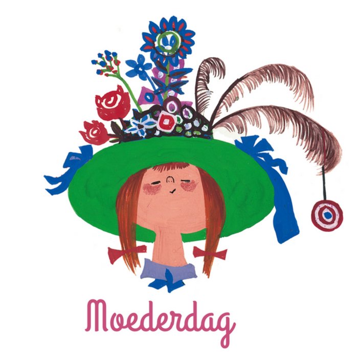 Fiep Westendorp | Moederdagkaart | bloemen | hoed