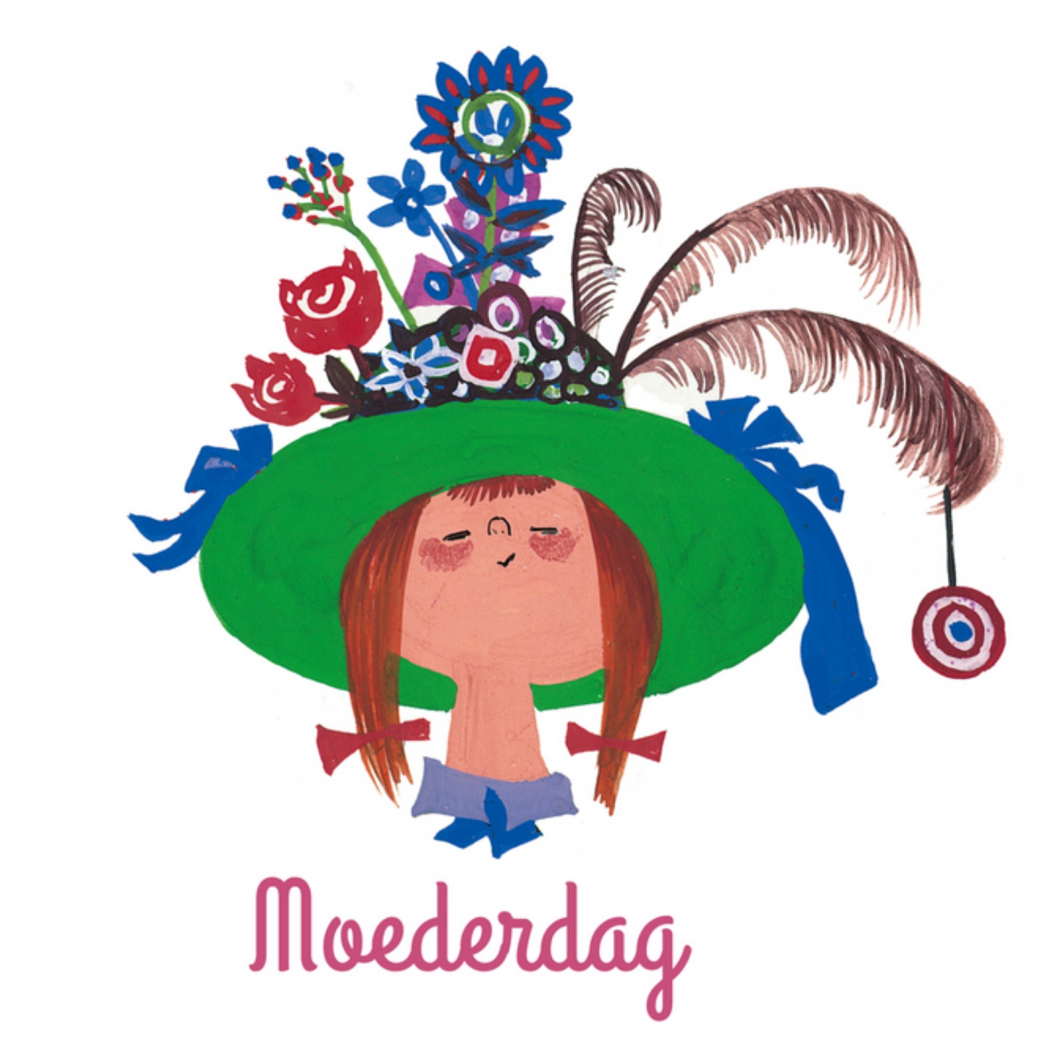 Fiep Westendorp - Moederdagkaart - bloemen - hoed