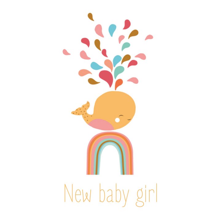 Paperclip | Geboortekaart | walvis | girl
