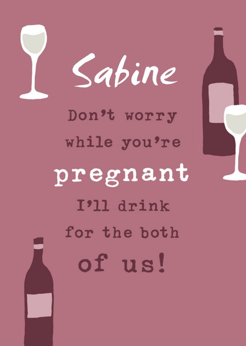 Greetz | Zwangerschapskaart | wijn | met naam