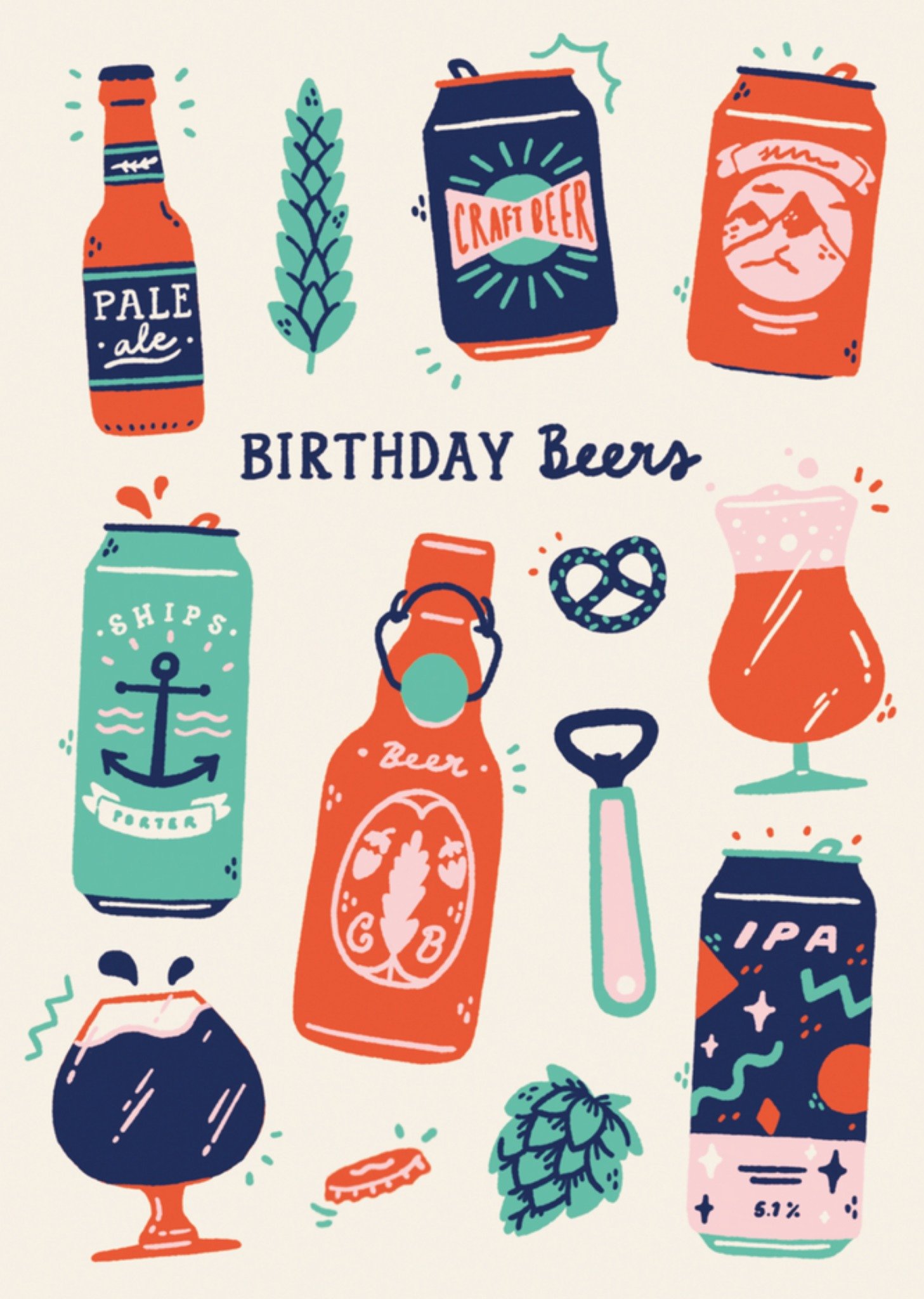 Sadler Jones - Verjaardagskaart - biertjes
