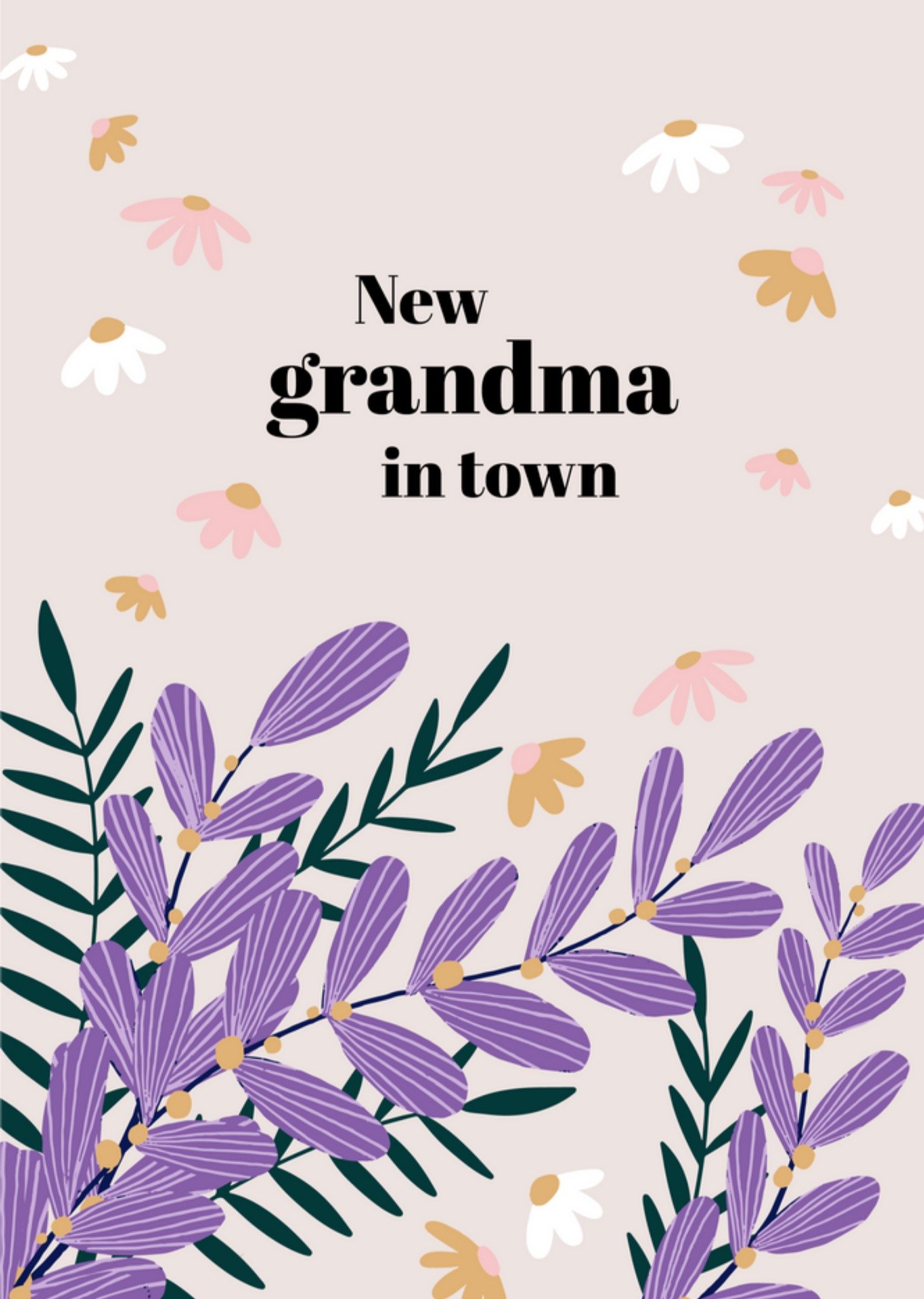 Geboortekaart - Grandma - Bloemen