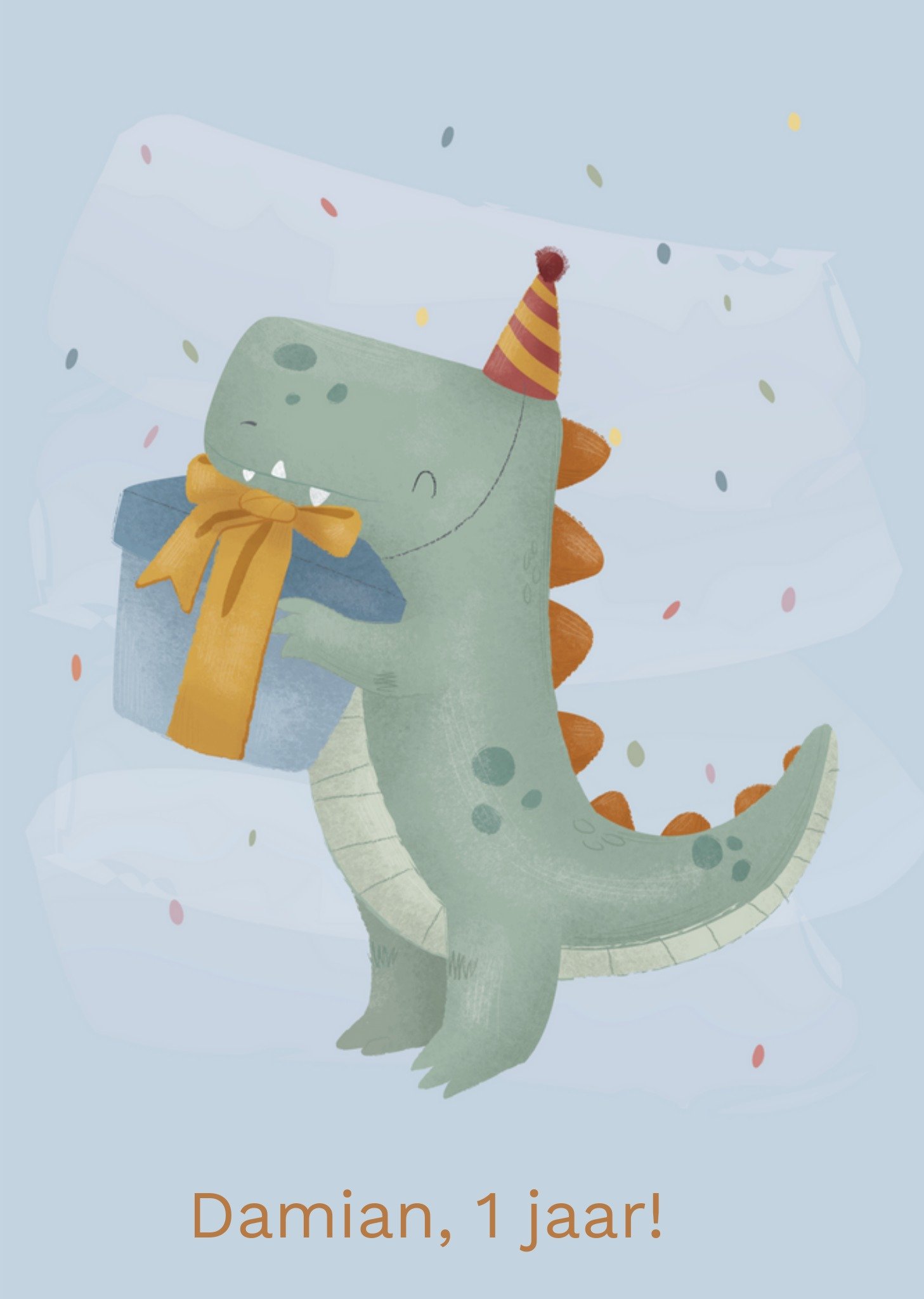 Little Dutch - Verjaardagskaart - Dinosaurus