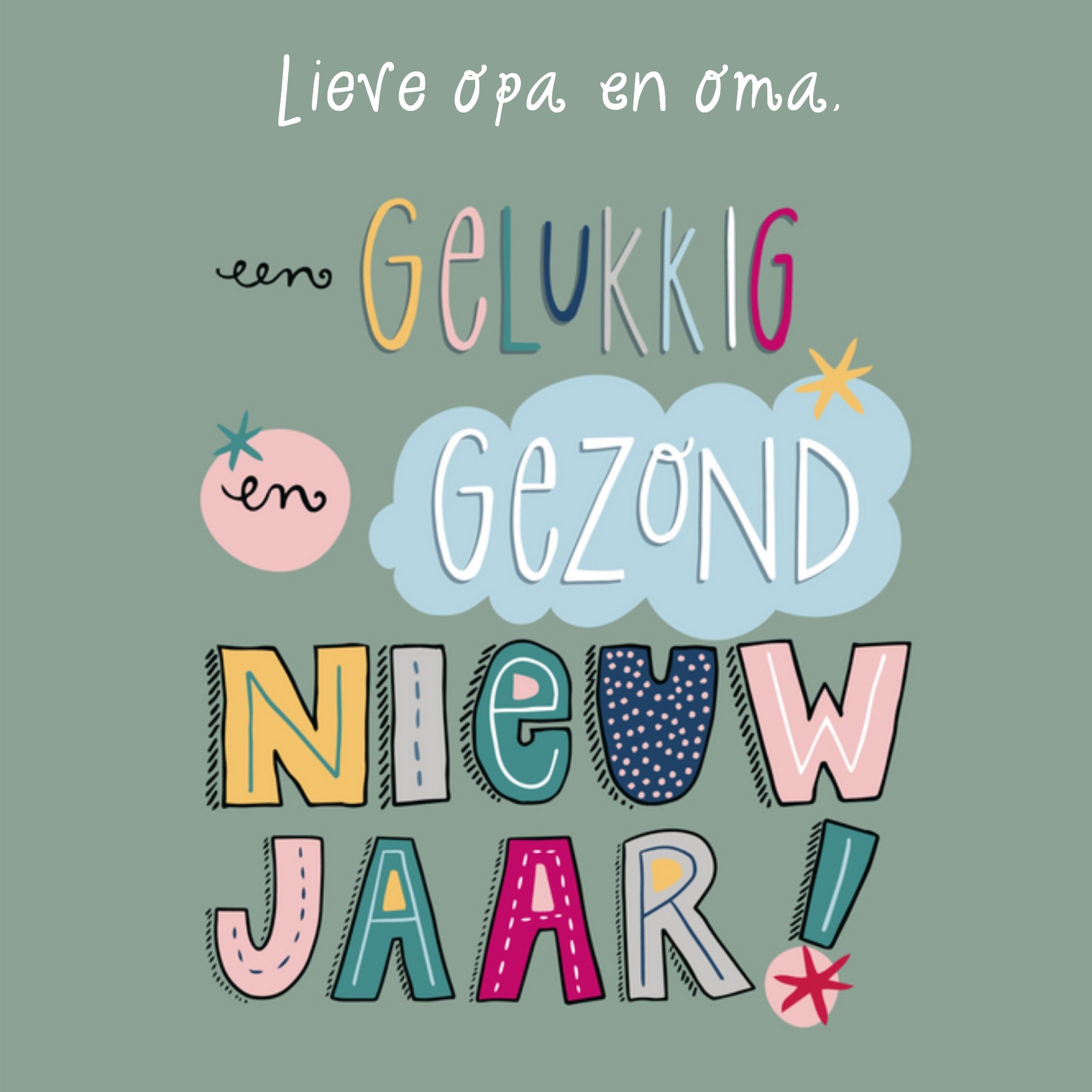 Funny Side Up - Nieuwjaarskaart - Opa en Oma