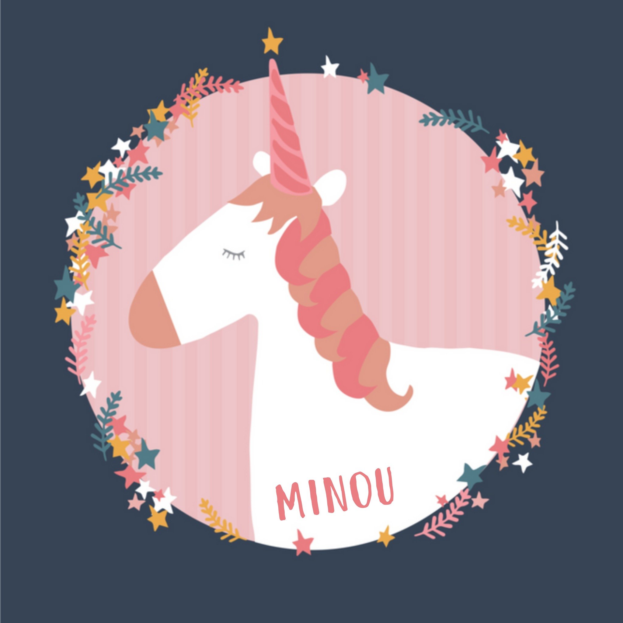 Greetz - Verjaardagskaart - unicorn met naam