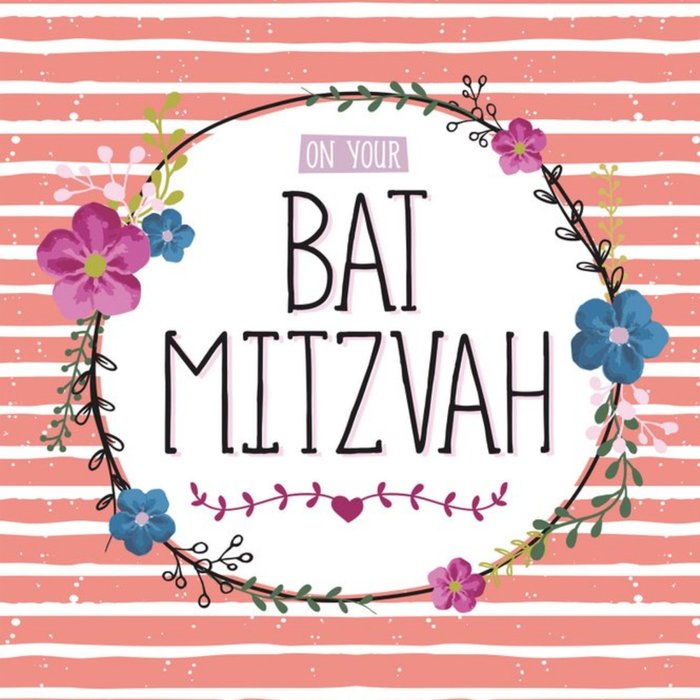 Davora | Bat Mitzvah kaart | Bloemen