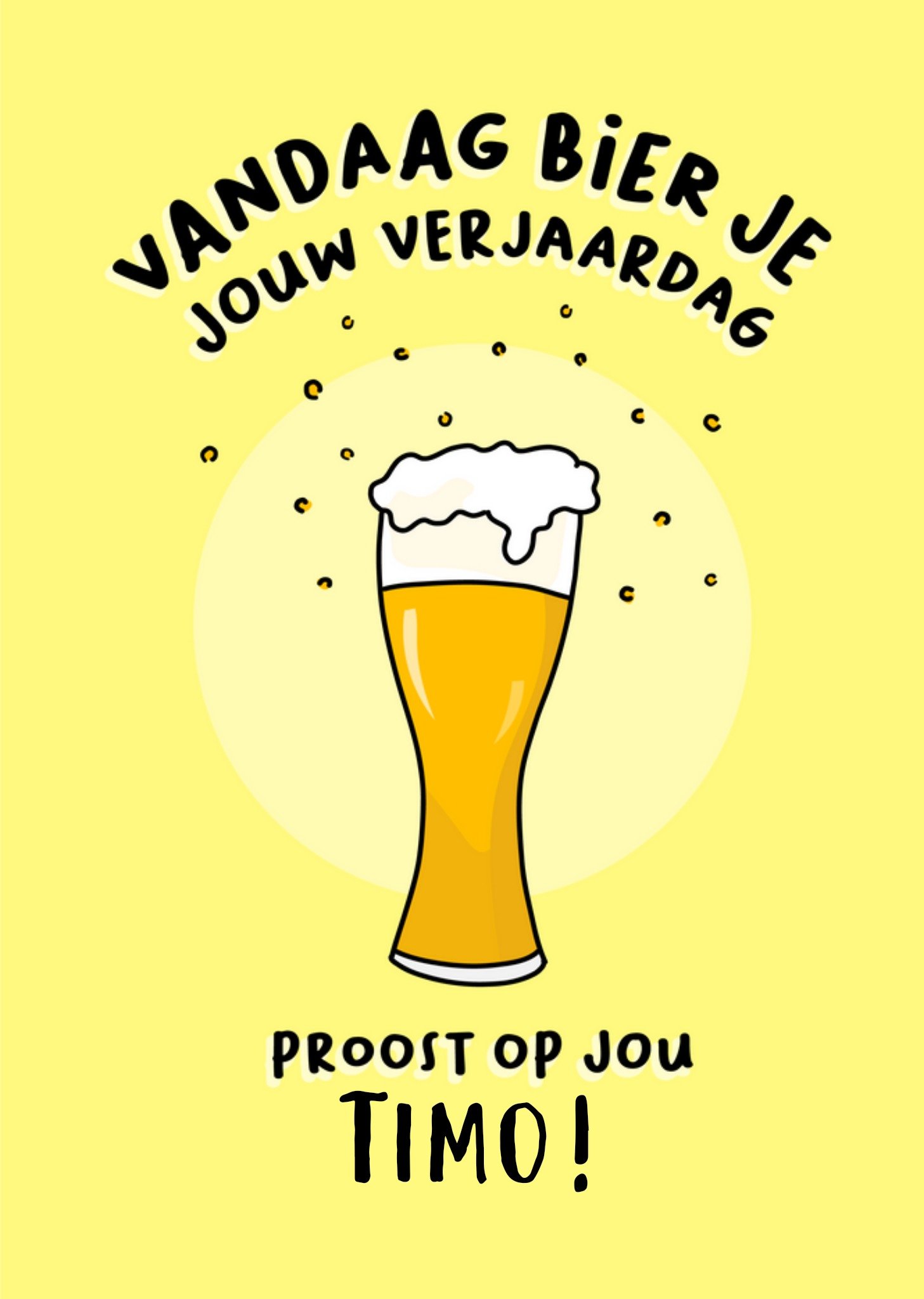 Liefs Jansje - Verjaardagskaart - biertje - met naam