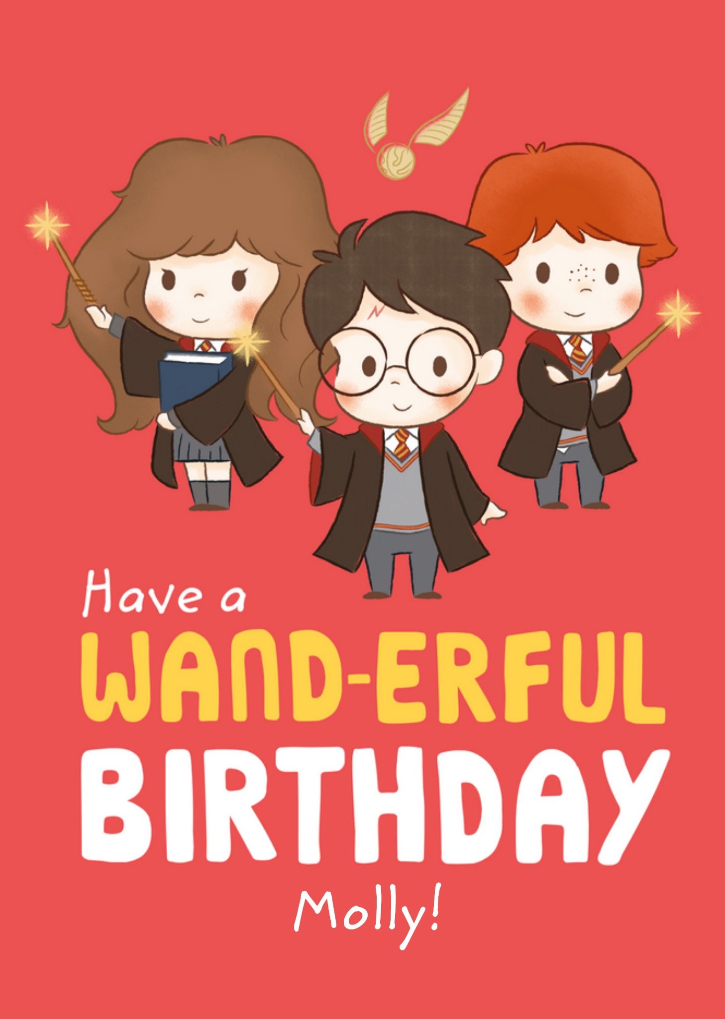 Harry Potter - Verjaardagskaart - Wand-erful birthday - Met naam