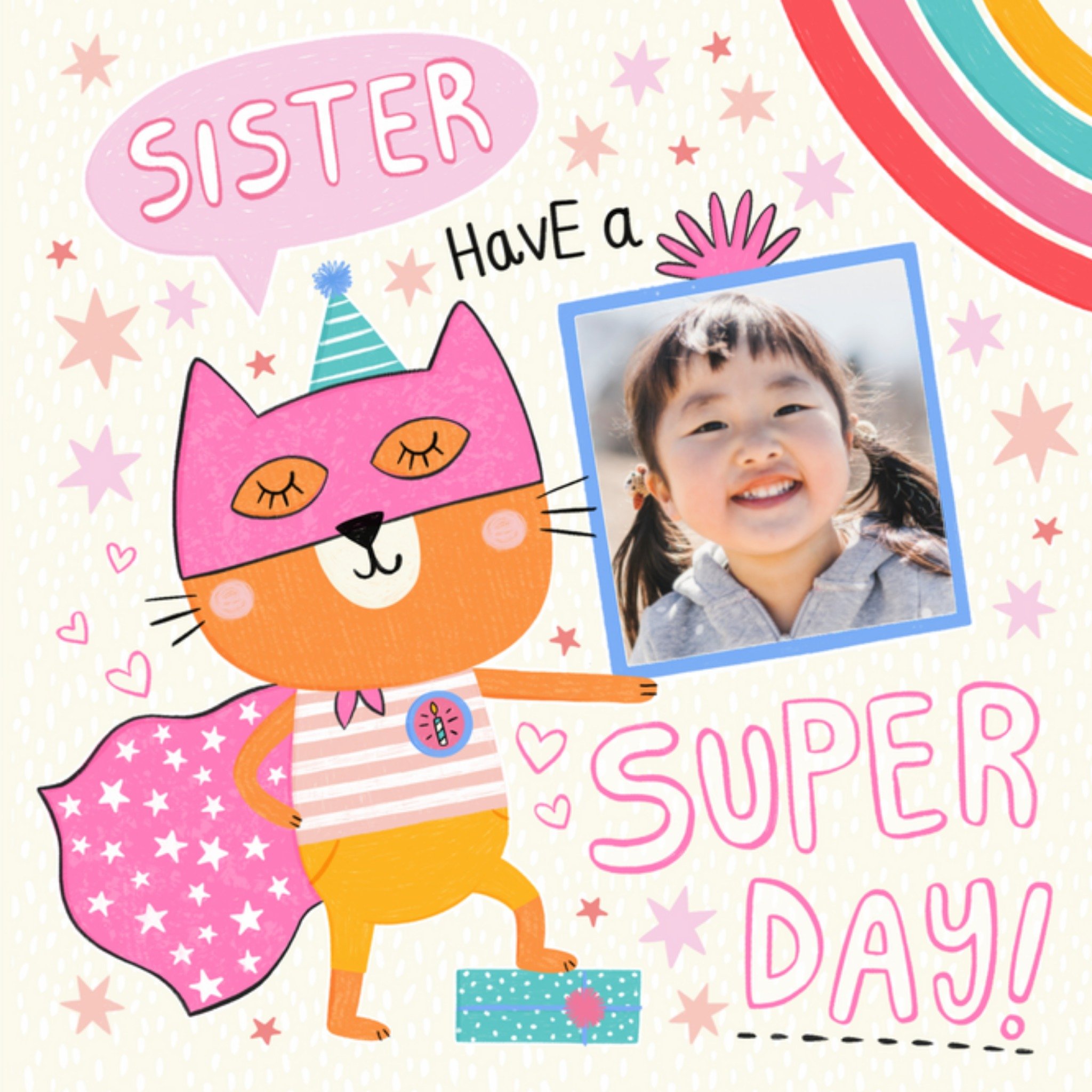 Verjaardagskaart - fotokaart superkat
