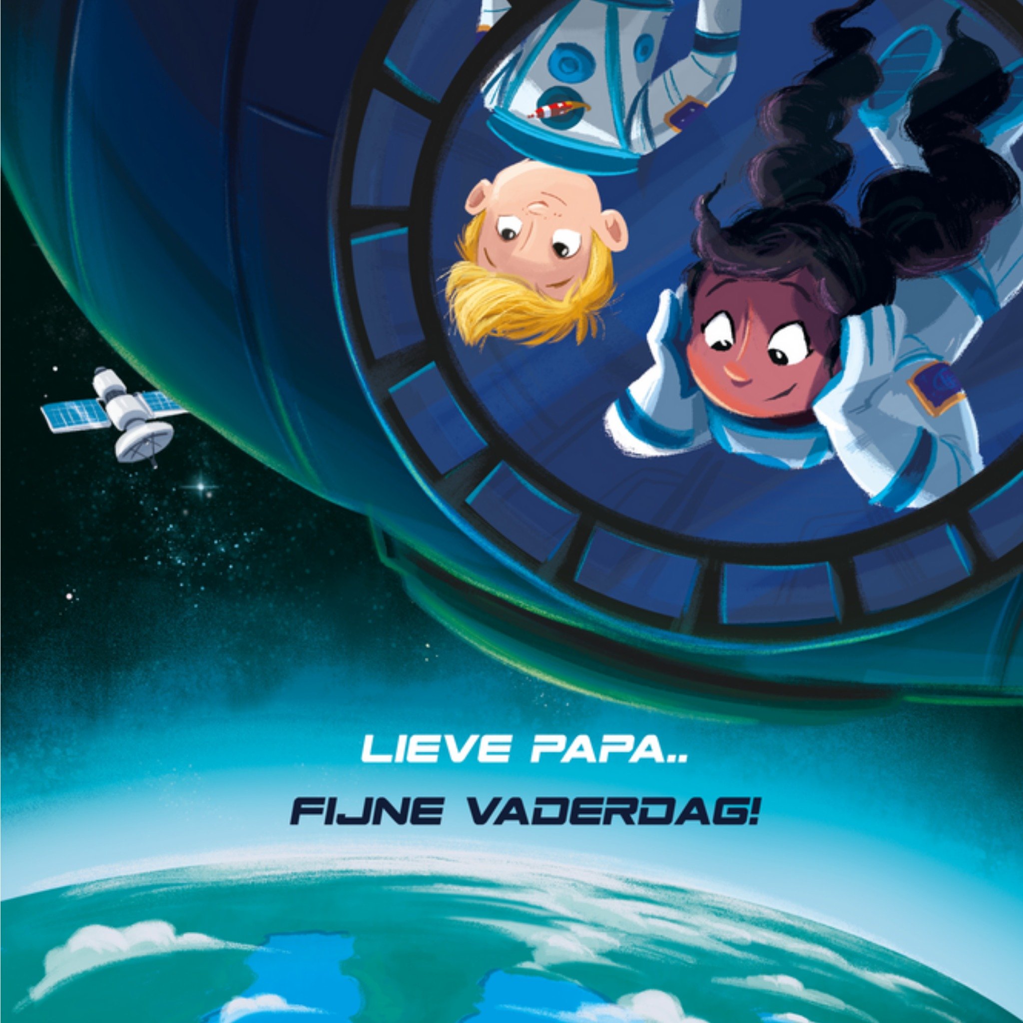 De Kleine Astronauten - Vaderdagkaart - Lieve Papa