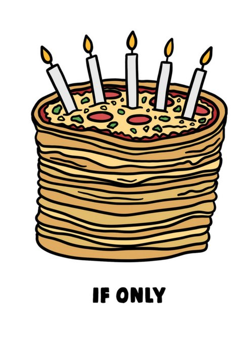 Izzy Likes to Doodle | Verjaardagskaart | pizza