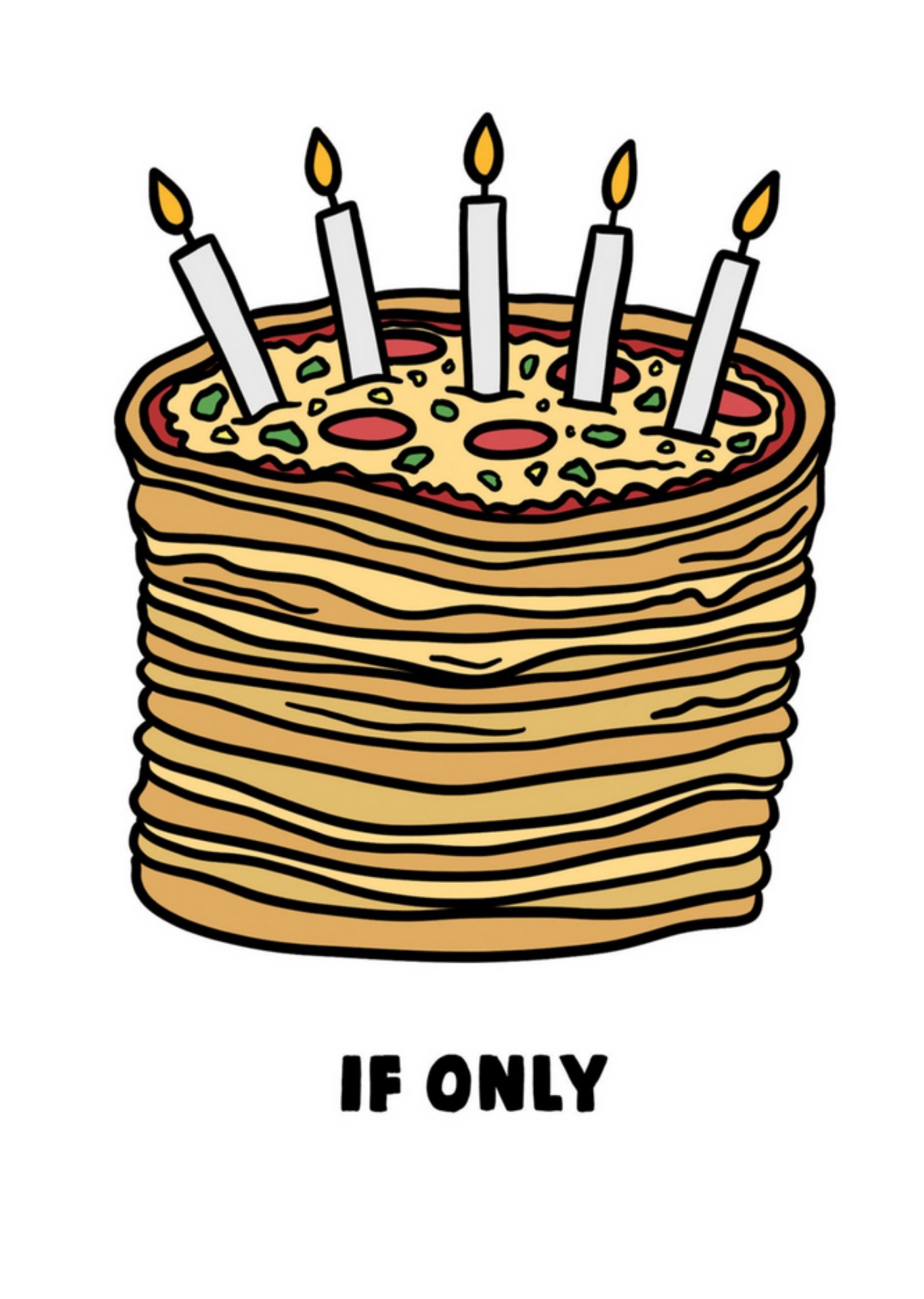 Izzy Likes to Doodle - Verjaardagskaart - pizza