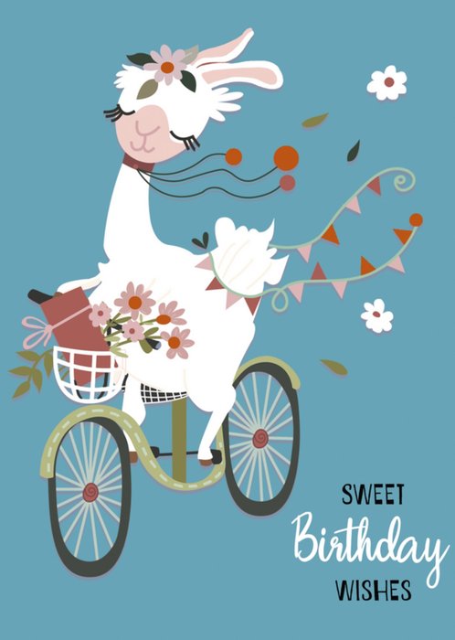Paperclip | Verjaardagskaart | Lama op de fiets