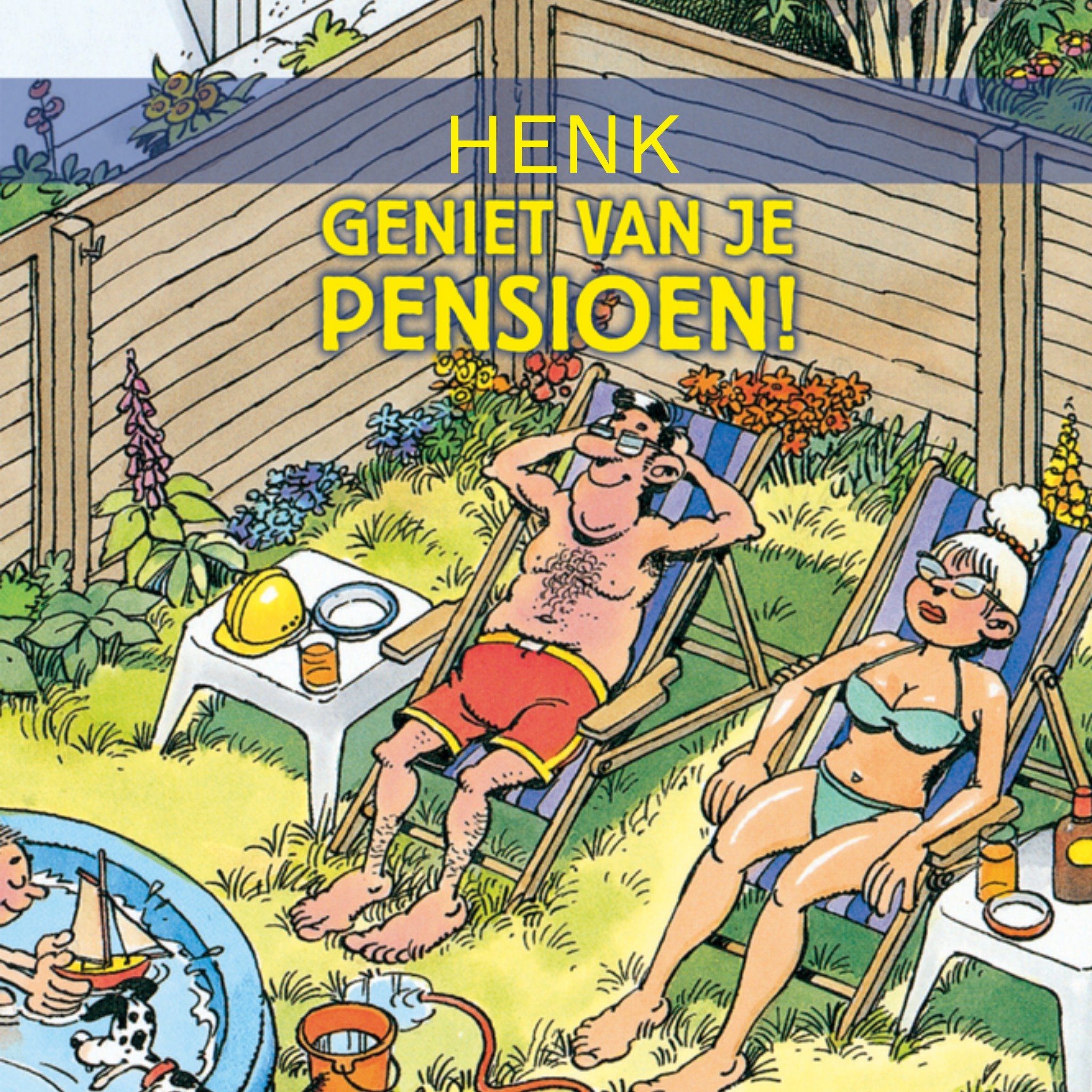 Jan van Haasteren - Pensioen kaart - met naam