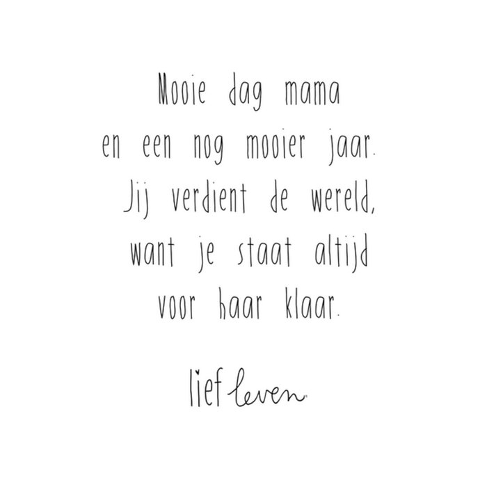 Lief Leven | Verjaardagskaart | Mama