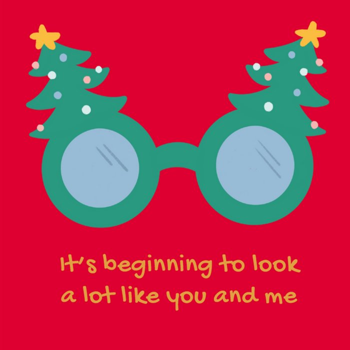 Greetz | Kerstkaart | You and me | Kerstboom bril