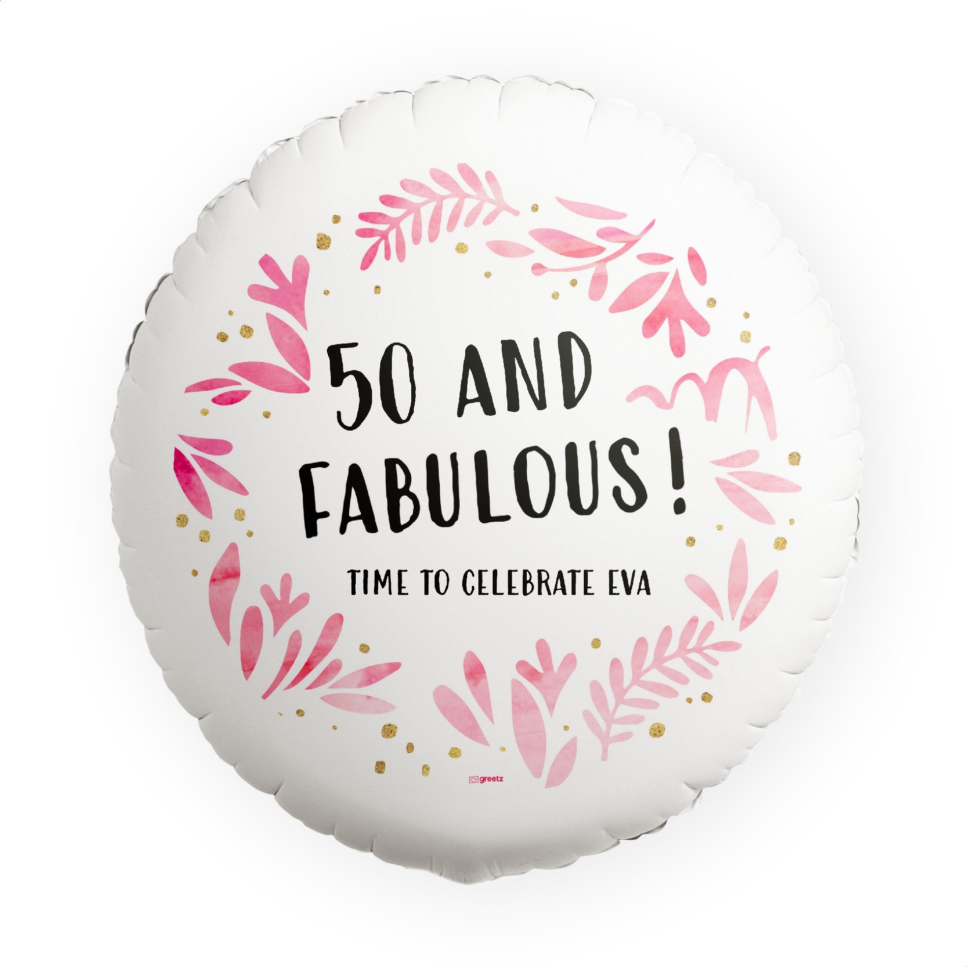 Ballon - 50 and fabulous! - met eigen tekst, leeftijd en naam