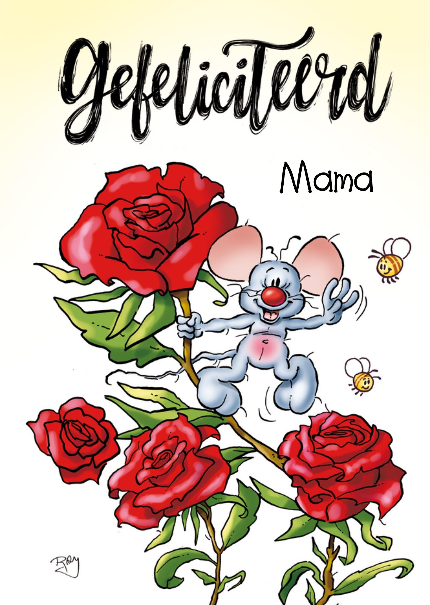 Doodles - Verjaardagskaart - muis - mama