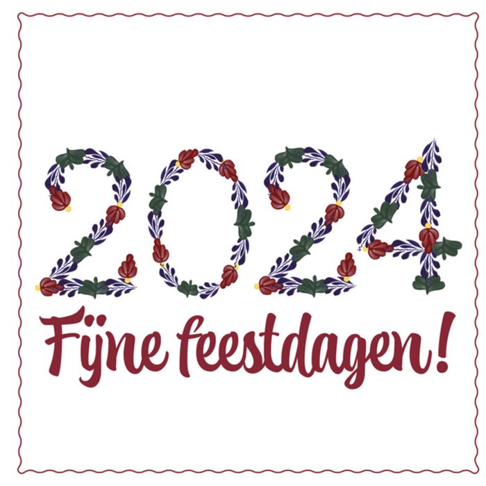 Boerenbont Kerstkaart 2024 Fijne feestdagen Greetz