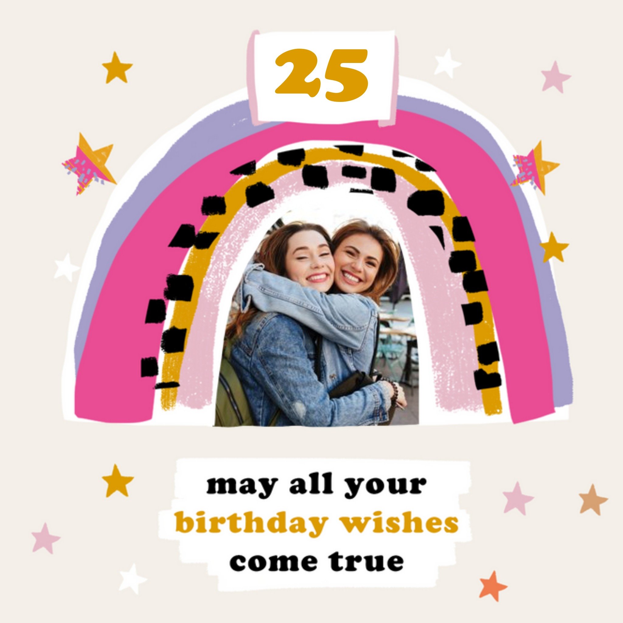 Verjaardagskaart - Regenboog - Aanpasbare leeftijd