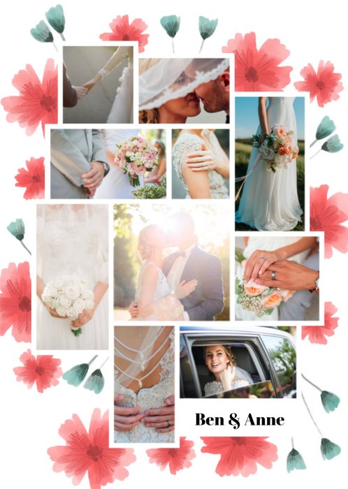 Greetz | Huwelijkskaart | Bloemen | Met fotos