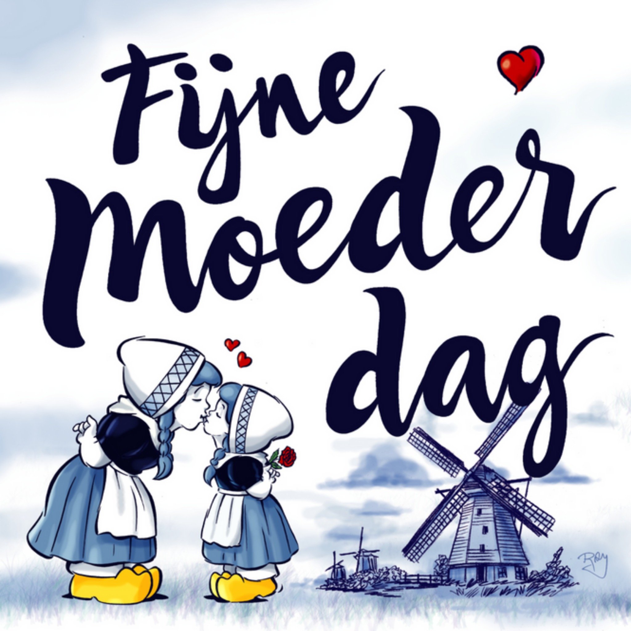 Old Dutch - Moederdagkaart - Fijne moederdag