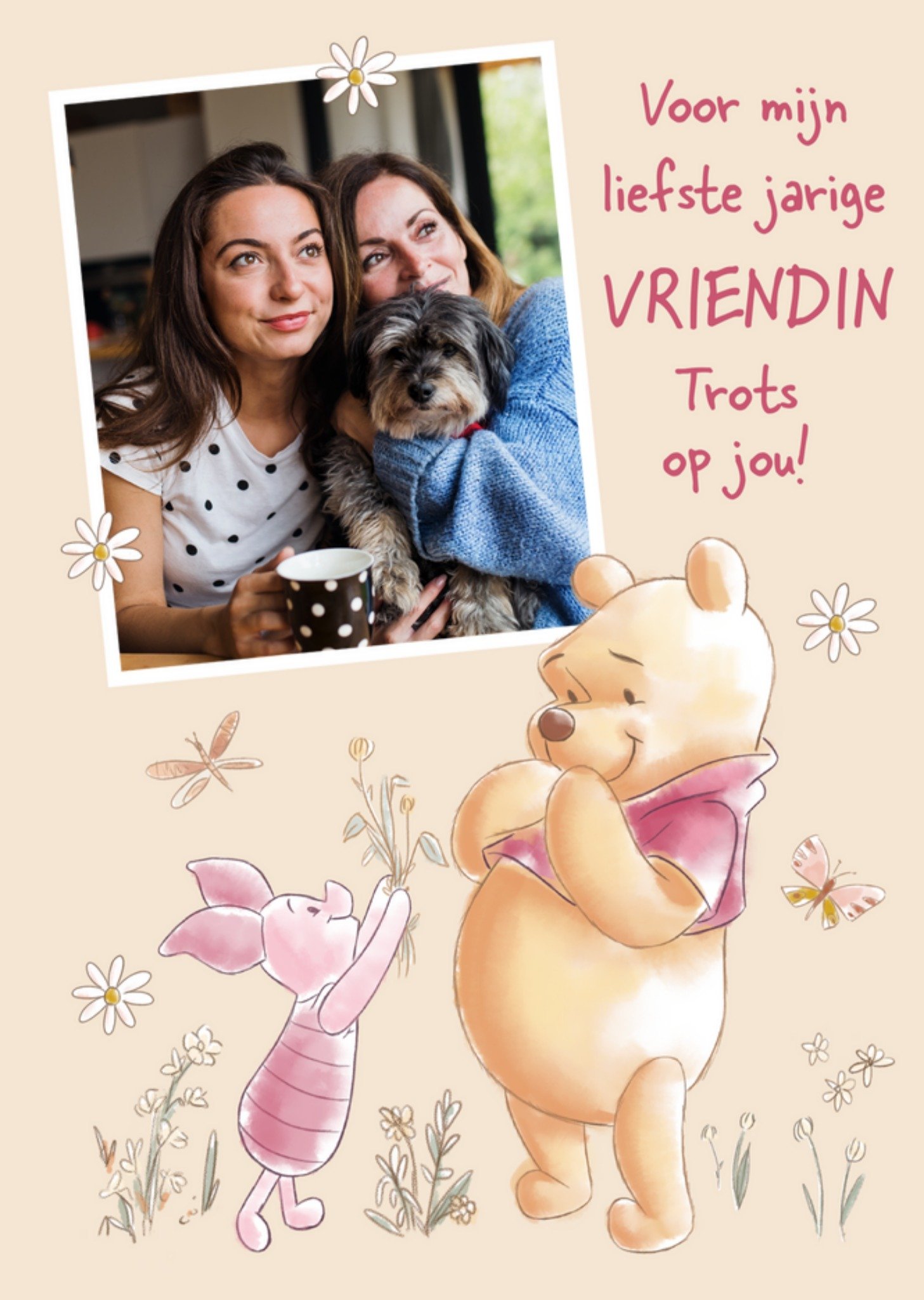 Disney - Verjaardagskaart - Winnie the Pooh - Met foto - Jarige vriendin