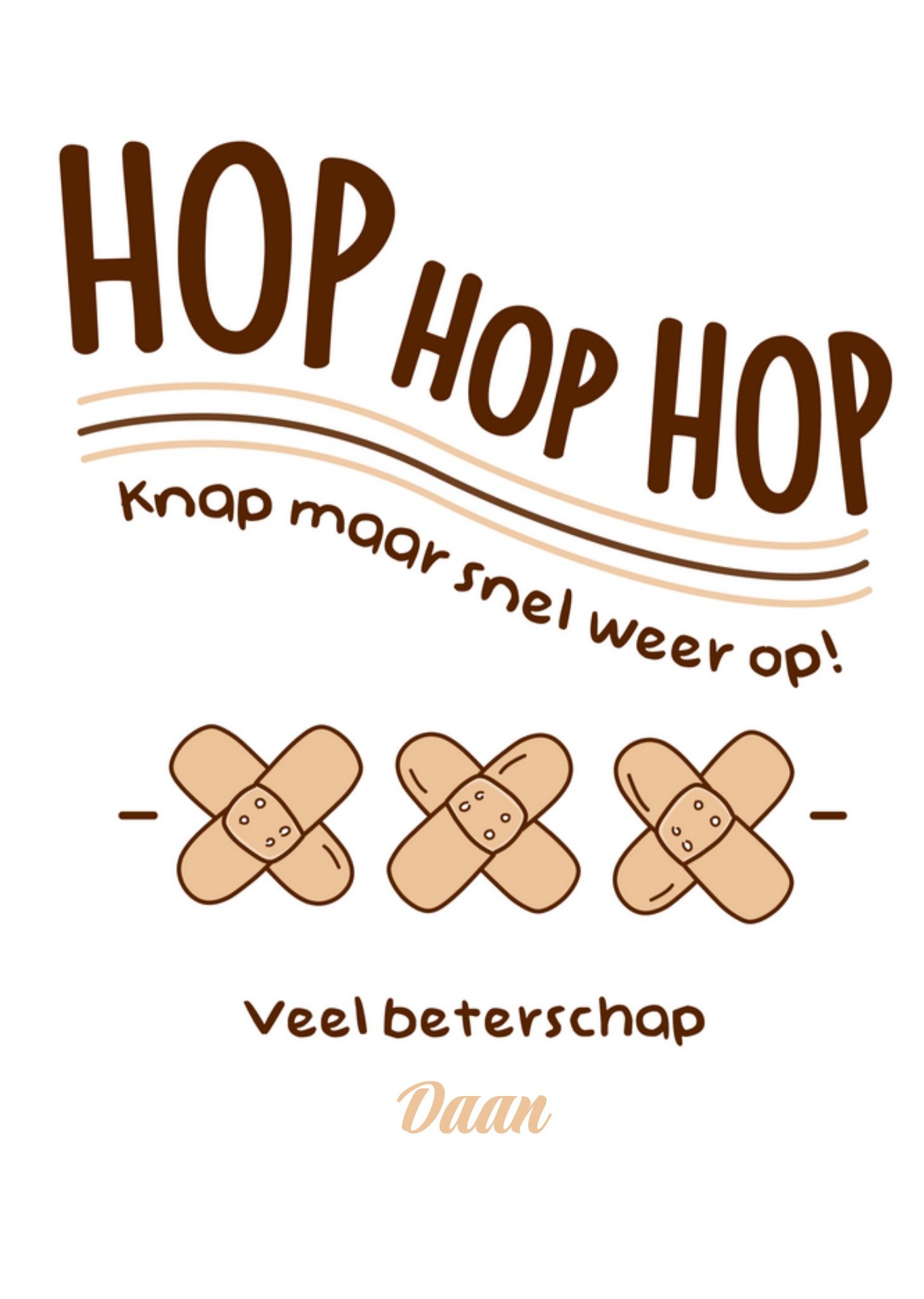 Liefs Jansje - Beterschapskaart - Hop Hop Hop
