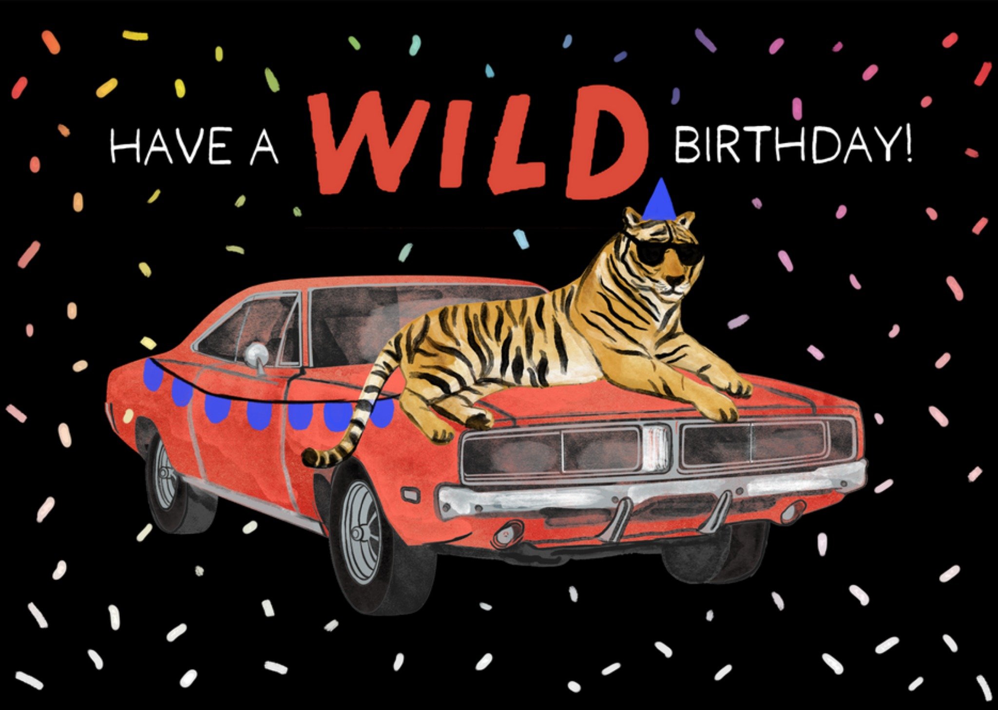 Drunk Girl Designs - Verjaardagskaart - Wild