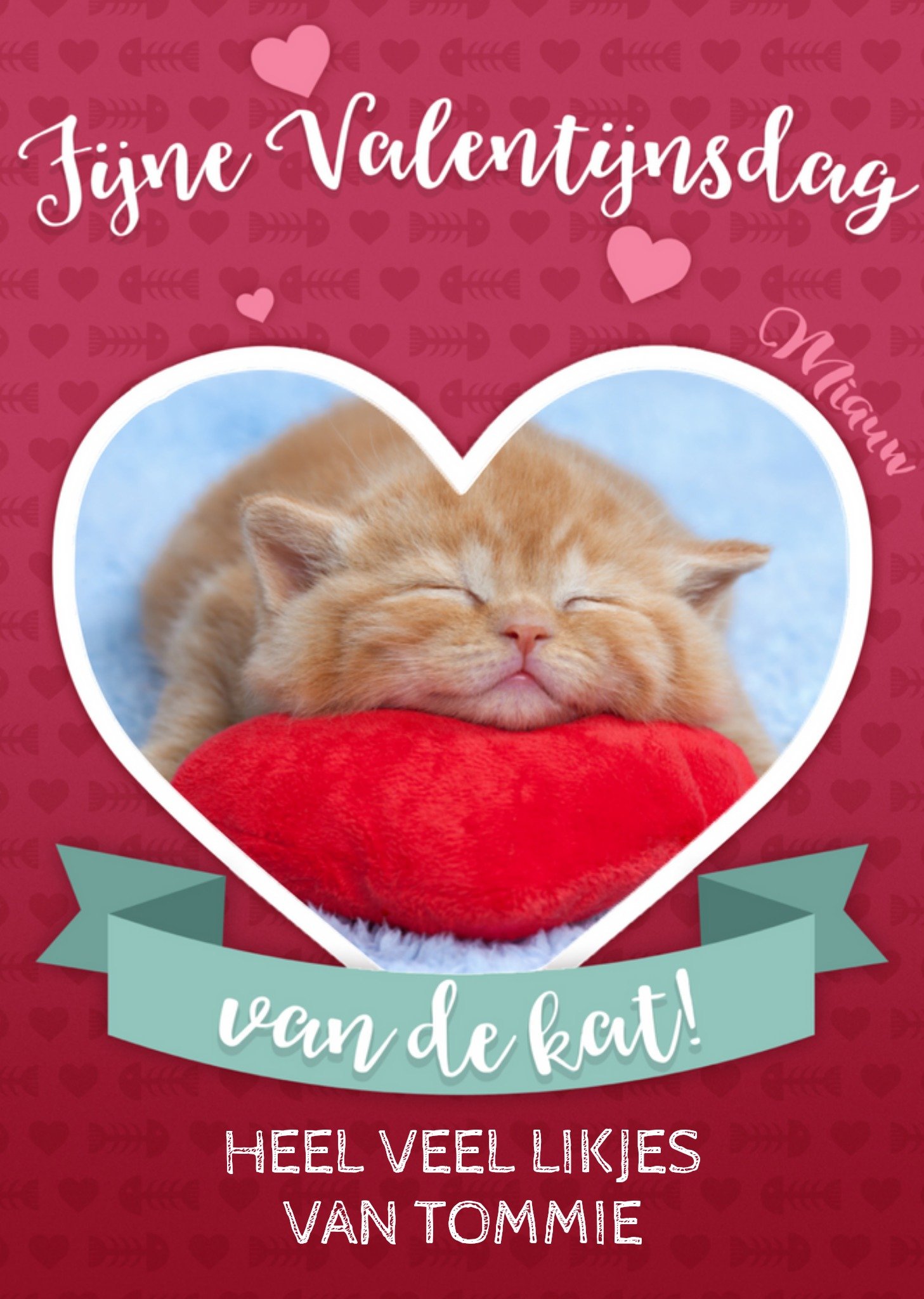 Valentijnskaart - kat - foto met naam