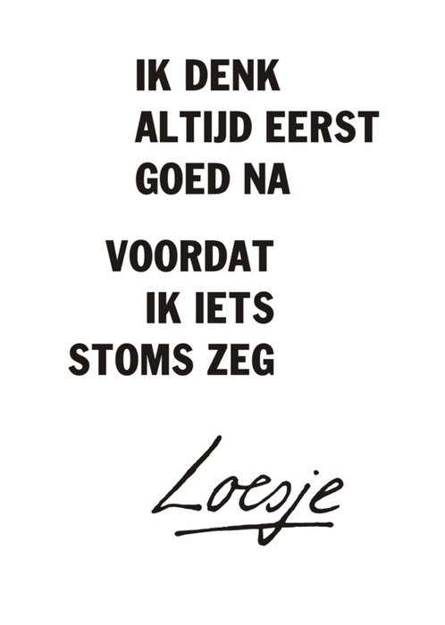 Loesje | Sorry kaart | Grappig | Wit | Quote