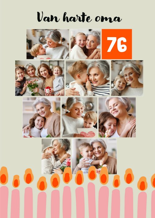 Greetz | Verjaardagskaart | Met fotos | Van harte Oma 
