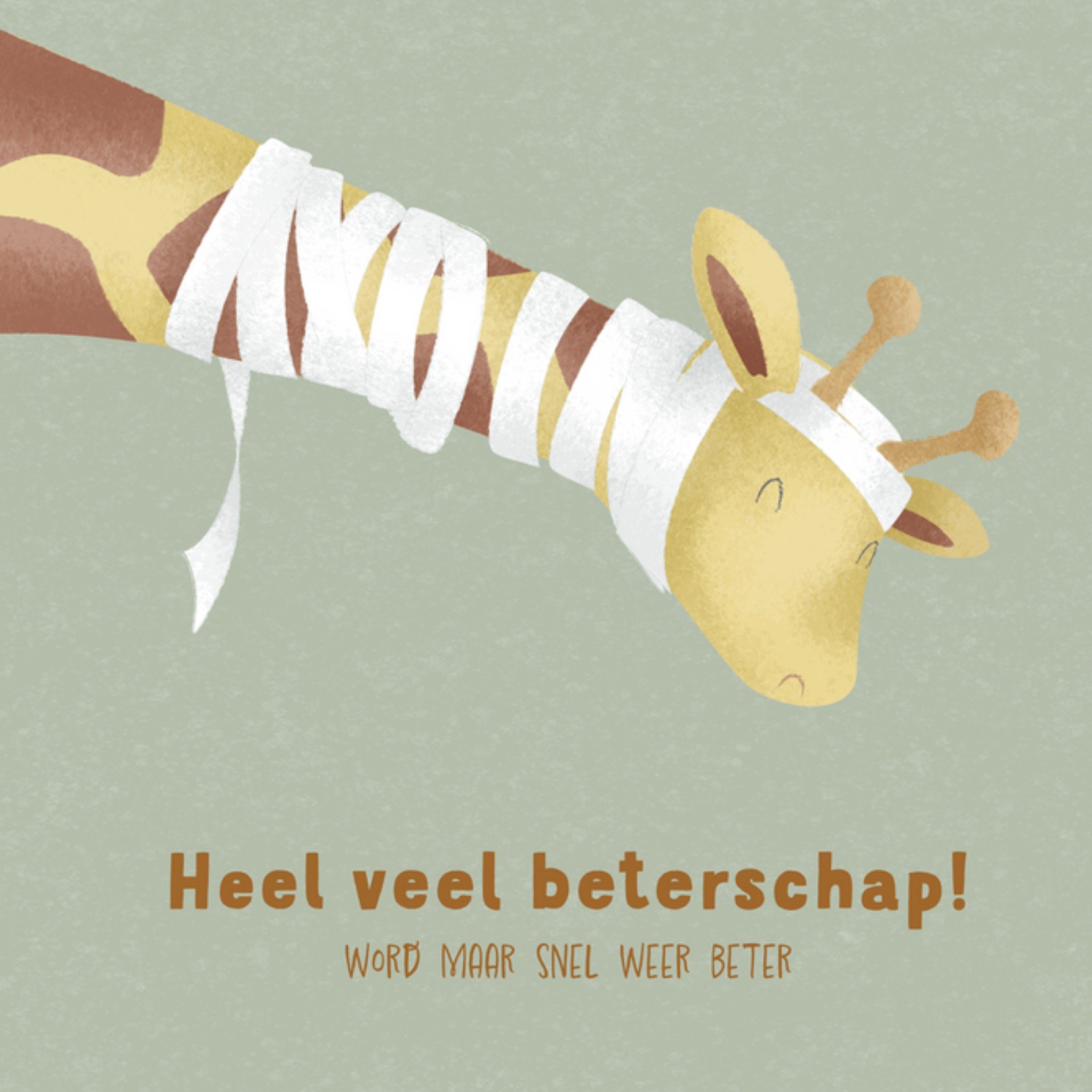 Little Dutch - Beterschapskaart - Giraffe