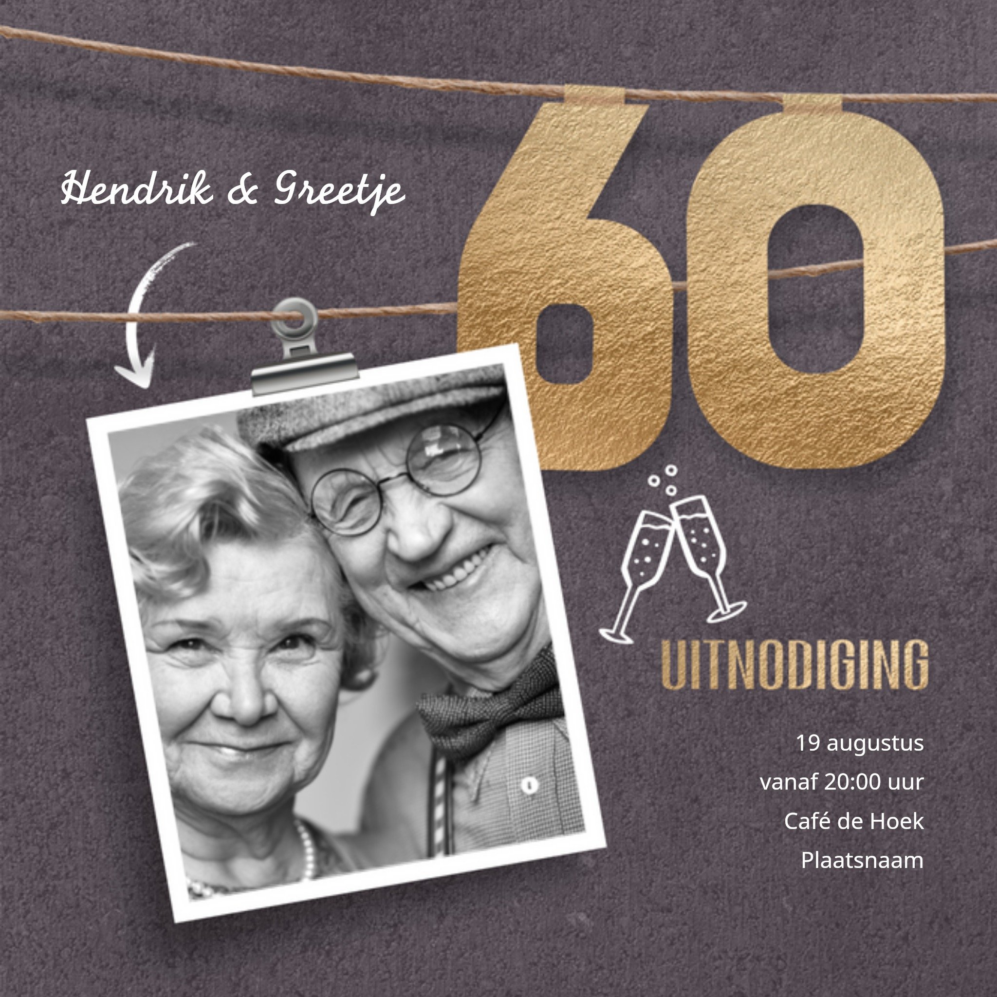 Luckz - Uitnodiging - Huwelijksjubileum - 60 jaar