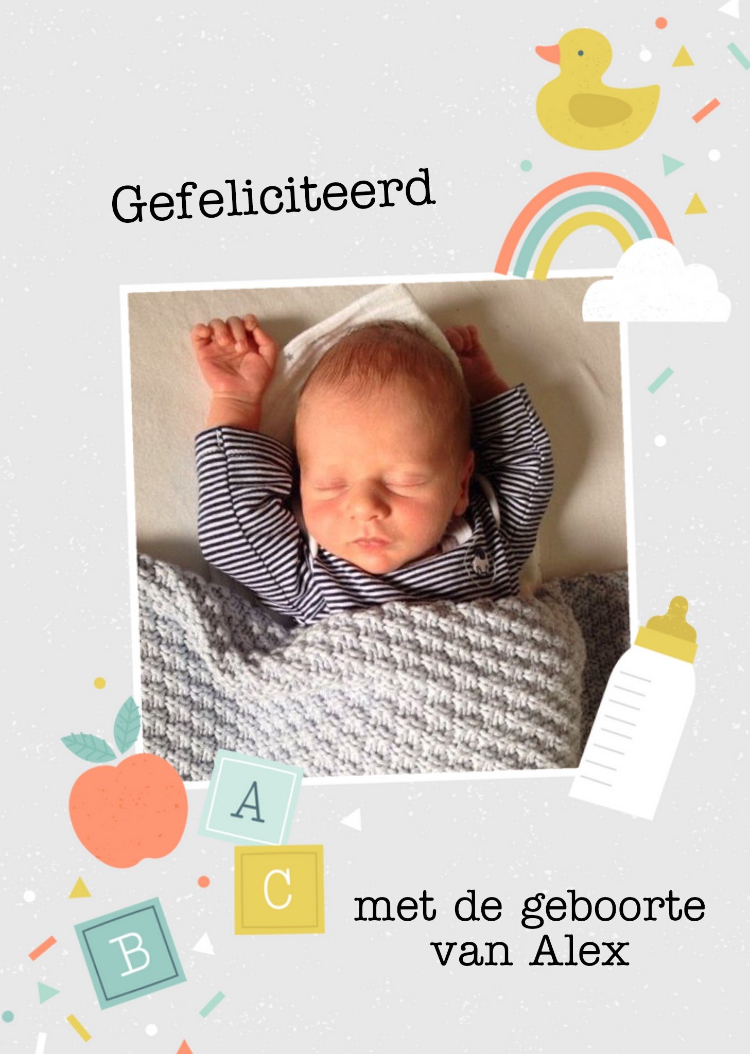 Geboortekaart - Schattig - Met foto en tekst