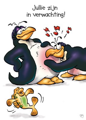 Doodles | Zwangerschapskaart | Pinguïn