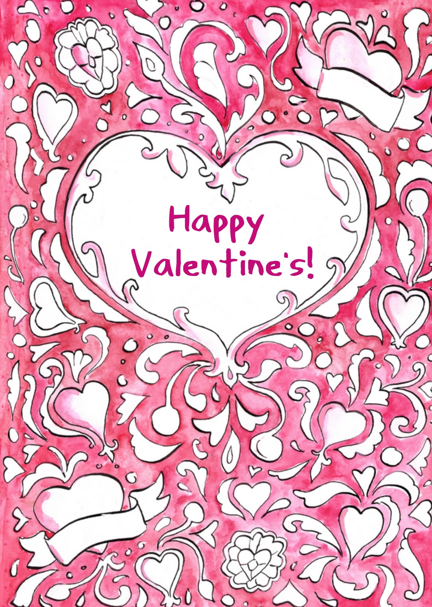 Jill - Valentijnskaart - Aquarel - Happy Valentine's