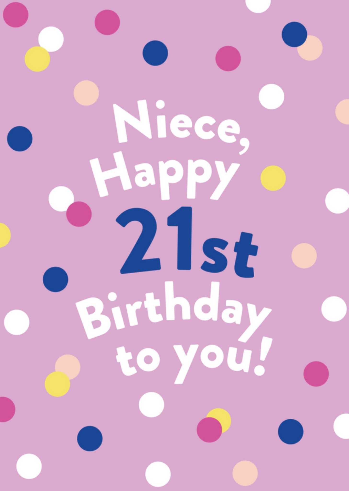 Verjaardagskaart - Niece happy 21st