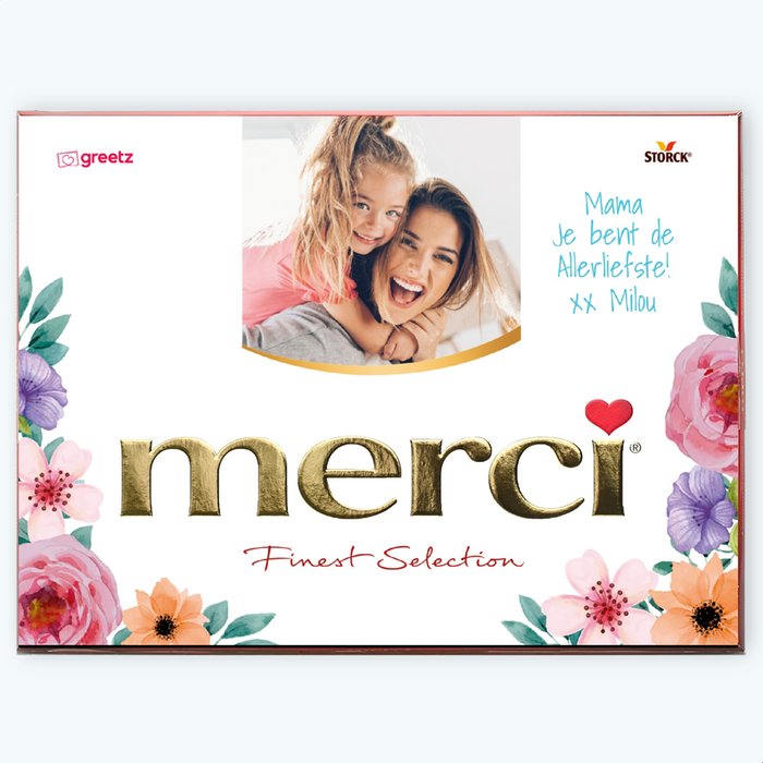 Merci assorti | Liefste moeder eigen tekst en foto | 675gr