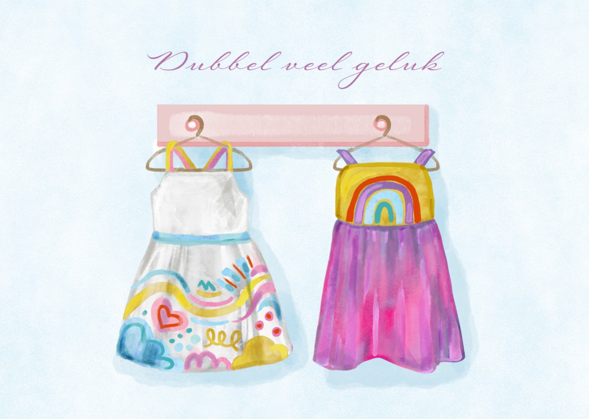 Drunk Girl Designs - Geboortekaart - Tweeling - Meisjes
