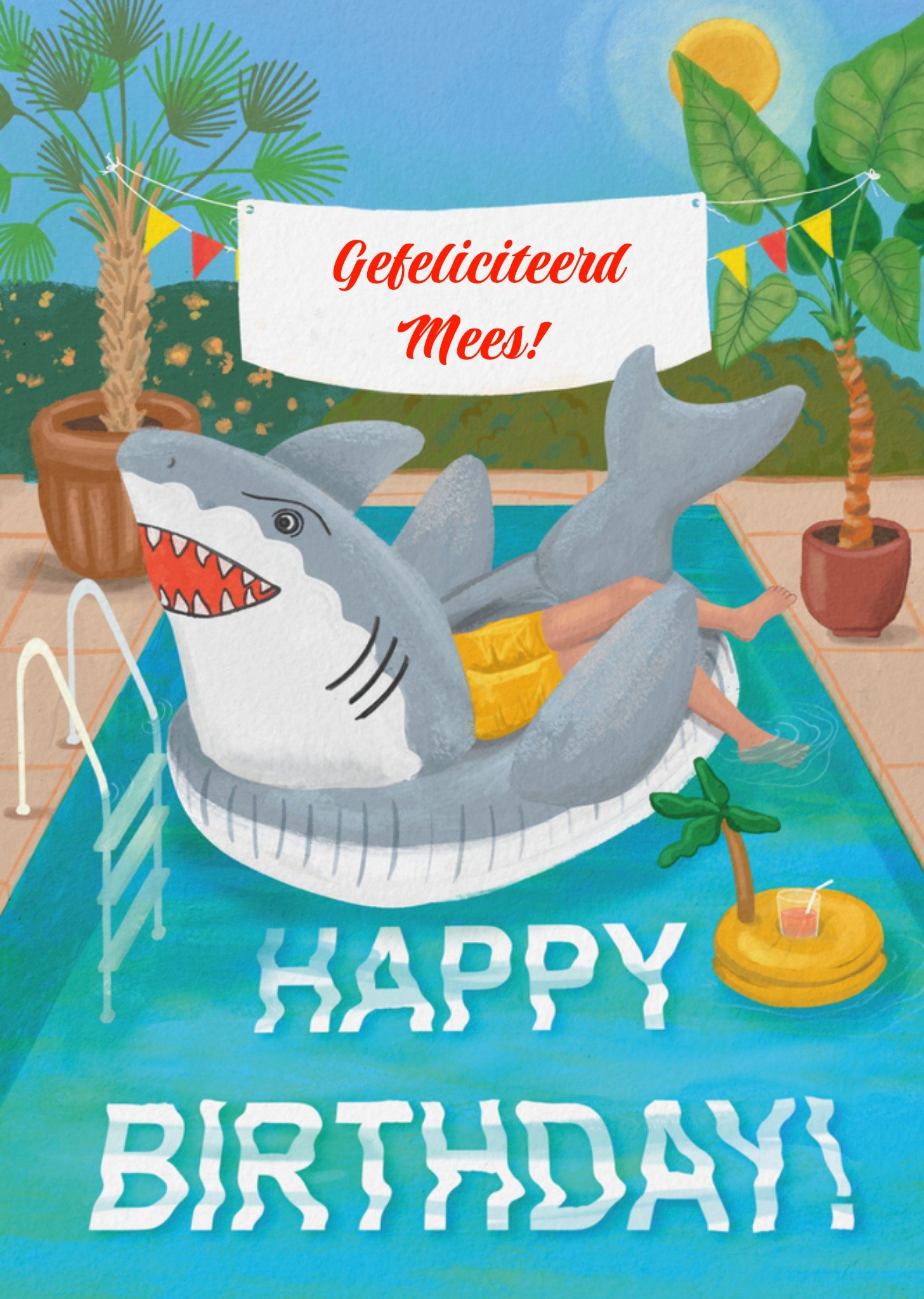 Petit Konijn - Verjaardagskaart - met naam - haai 08