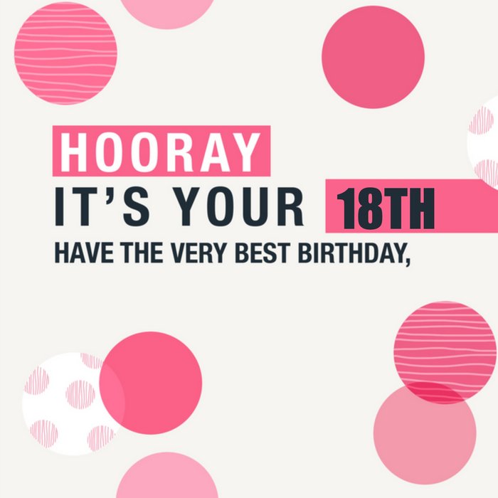 Greetz | Verjaardagskaart | Hooray 18th birthday
