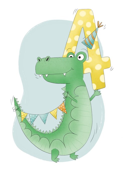 Studio Fred Illustraties | Verjaardagskaart | 4 | Krokodil